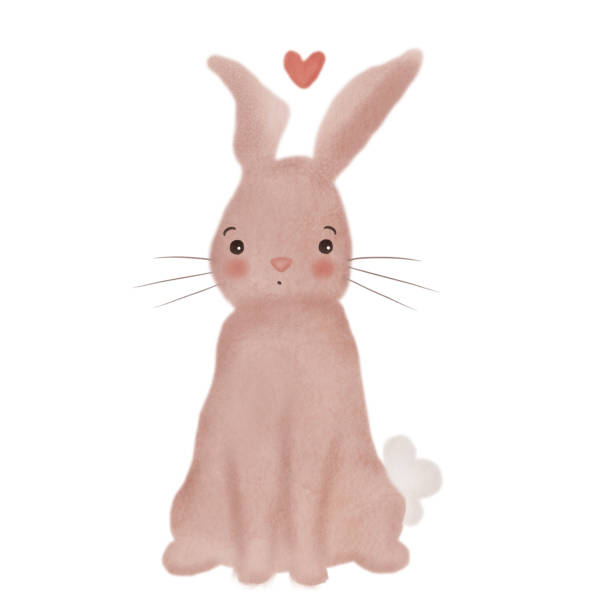 istock Cute hand drawn cartoon character brown little rabbit illustration isolated on white background 1954487702