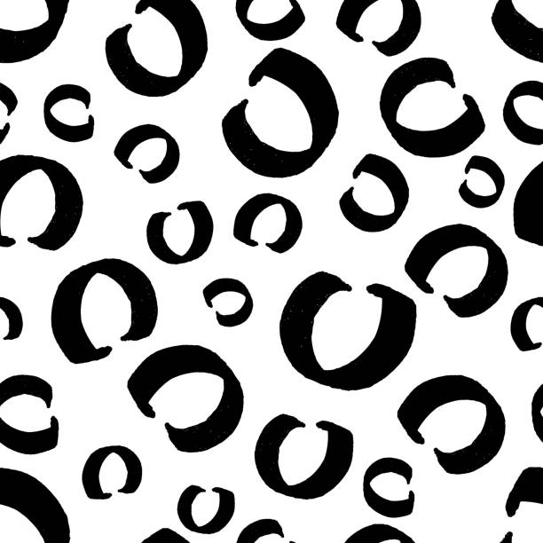 seamless pattern with sketch circles shape - design imbalance brush stroke scribble点のイラス�ト素材／クリップアート素材／マンガ素材／アイコン素材