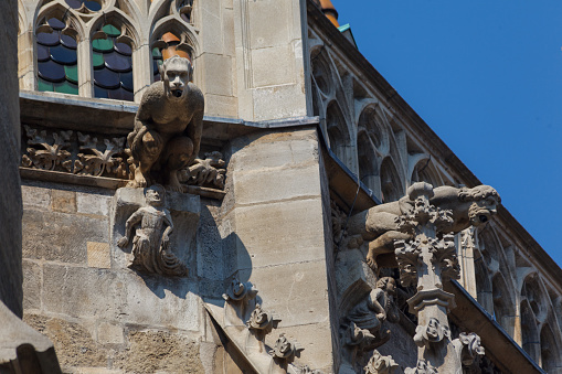 Detail of the gargoyles on the walls of St Stephen´s cathedral, Vienna, Austria.