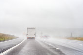 Motorway journey in poor visibility - keeping a safe distance