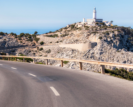 The road to the Cap Formentor lighthouse on the Balearic island of Majorca.