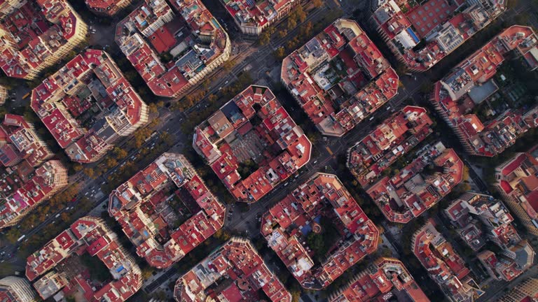 Aerial view with of Barcelona