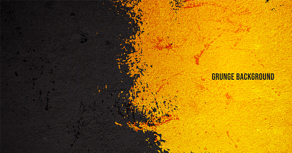 Grunge texture effect background. Distressed rough dark abstract textured. Orange isolated on black. Graphic design element vintage style decoration concept for web banner, flyer, card, or brochure cover