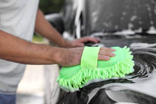 Retail pack of sponges in a variety of colors designed for dishwashing and other household use.
