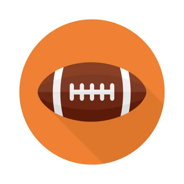 Vector illustration of American football and rugby ball flat icon. Vector