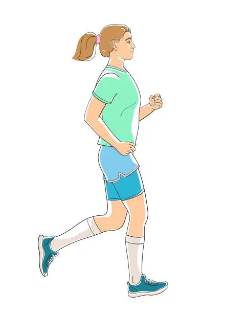 Vector illustration of Women Running in summer sportswear