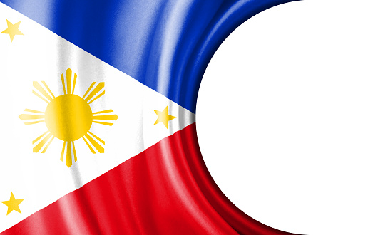 Abstract illustration, Philippines flag with a semi-circular area White background for text or images.
