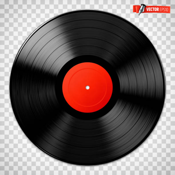 ilustraciones, imágenes clip art, dibujos animados e iconos de stock de disco de vinilo realista vectorial - tocadisco