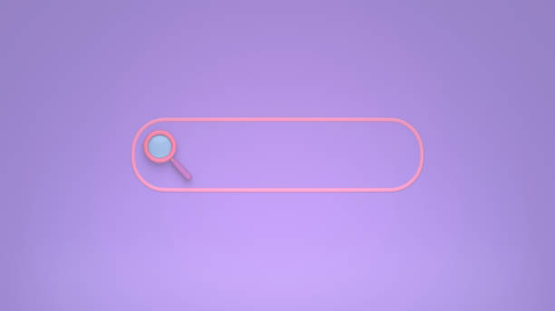 istock Concept search menu. Minimal blank search bar on pastel blue purple background. web search concept. 1954636316