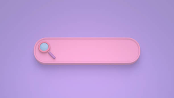 istock Concept search menu. Minimal blank search bar on pastel blue purple background. web search concept. 1954636317