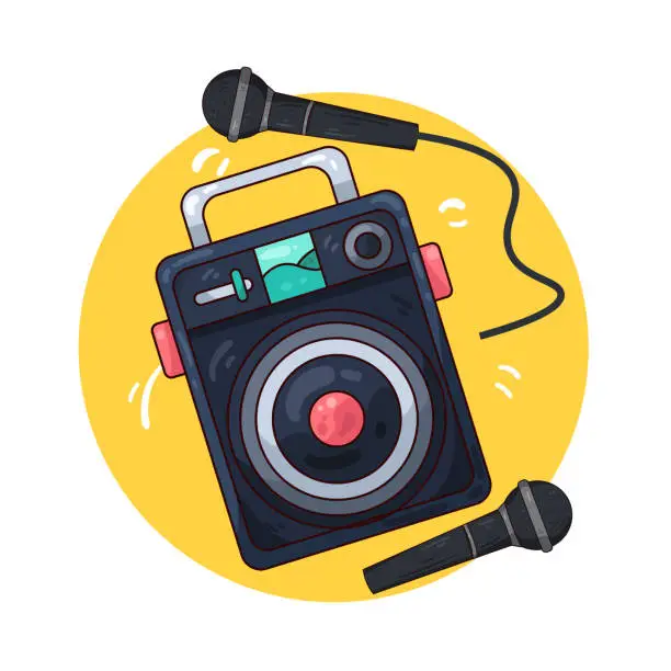 Vector illustration of Speaker and microphone