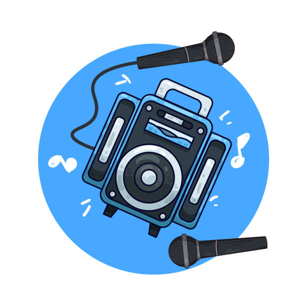 speaker and microphone - city of westminster audio stock-grafiken, -clipart, -cartoons und -symbole