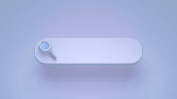 istock Concept search menu. Minimal blank search bar on pastel blue purple background. web search concept. 1954637484