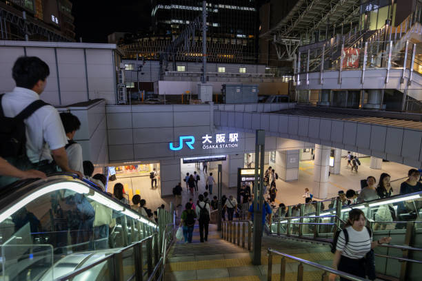 Osaka, Japan - September 1, 2023 : People at JR Osaka Station in Osaka, Japan. It is a major railway station in the Umeda of Kita-ku, Osaka, Japan.