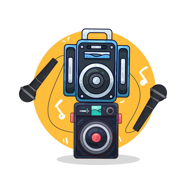 speaker and microphone - city of westminster audio stock-grafiken, -clipart, -cartoons und -symbole