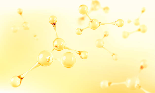 istock 3D abstract molecular structures. Collagen serum and vitamin hyaluronic acid skin care solutions. Skin care cosmetics concept. Vector illustration 1954640763