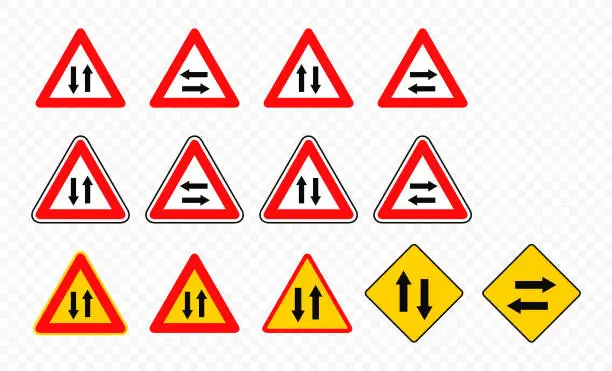 Vector illustration of Two-way traffic sign vector design