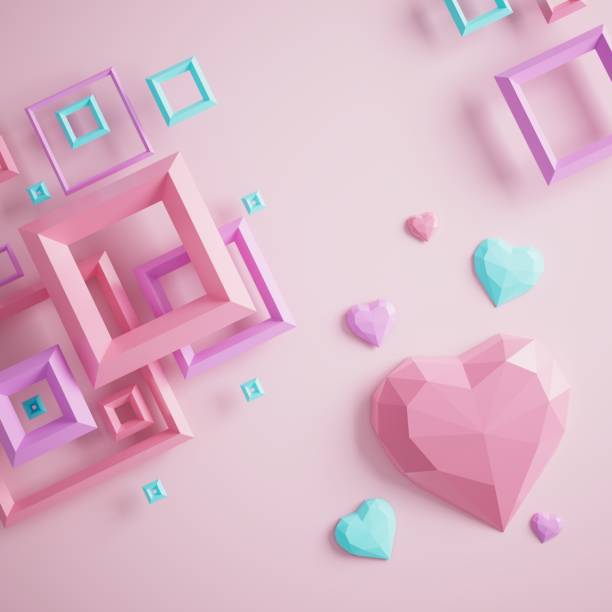 istock valentine day 3D illustration. red design background. celebration decoration love art. 1954647940
