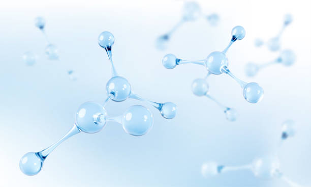 istock 3D glass molecules or atoms on light blue background. Concept of biochemical, pharmaceutical, beauty, medical. Science or medical background. Vector 3d illustration 1954649625