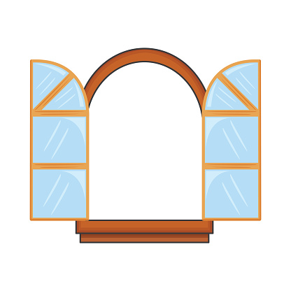 Wood Windows Animation Wooden Windows Stock Illustration - Download Image Now - Window Frame ...