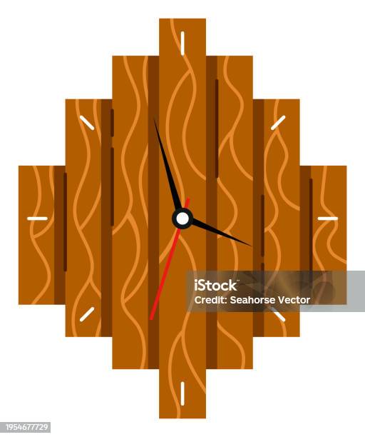 Clock Texture Simple Wooden Texture Wall Clock Design With Modern Style Hands Simplistic ...