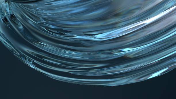 istock Blue Rippling Crystal Plate And Reflection Cool Fresh Elegant Modern 3D Rendering Abstract Background 1954688683