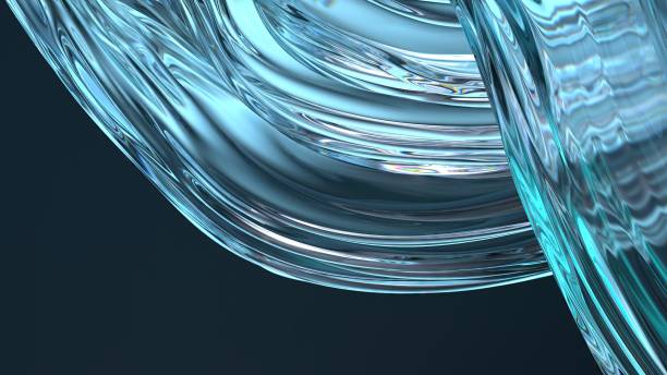 istock Blue Rippling Crystal Plate and Reflection Refreshing Transparent Elegant Modern 3D Rendering Abstract Background 1954695153