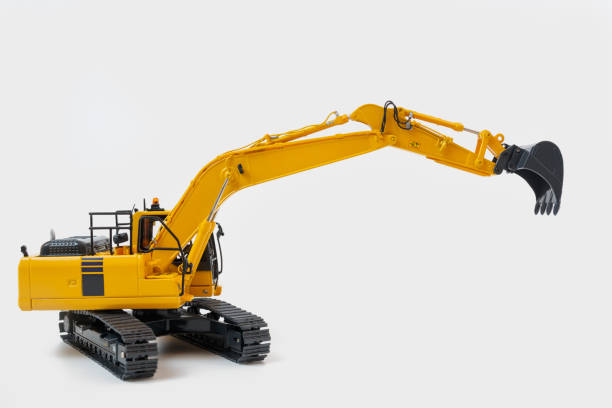 istock Excavator loaders on isolated white background 1954701085