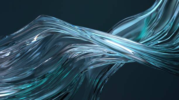 istock Blue Rippling Crystal Plate and Reflection Refreshing Mysterious Elegant Modern 3D Rendering Abstract Background 1954711979