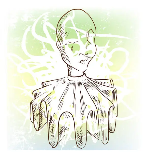 Vector illustration of Mime Art