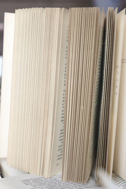 istock stack of books, close up. Open book on the table in library. Back to school concept. Open book on table with blur bookshelf background 1954765377