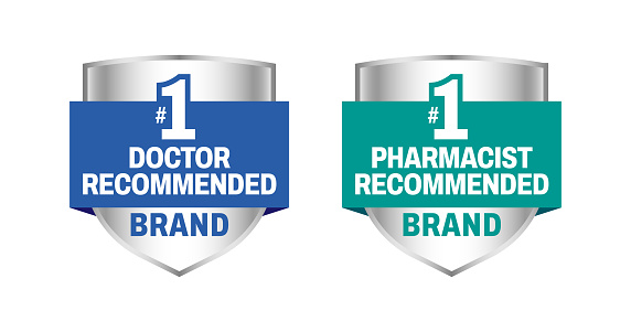 Doctor recommended vector icon logo badge