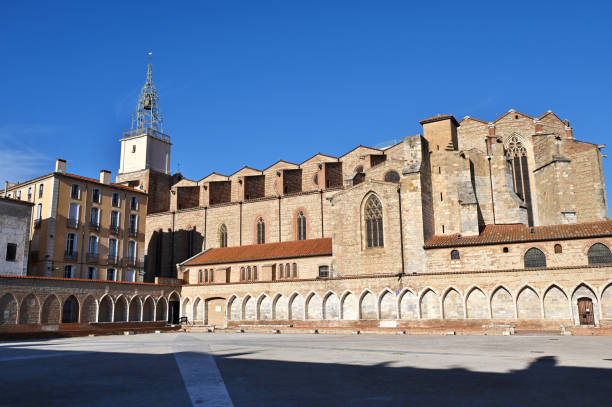 istock Campo Santo Cemetery and Perpignan Cathedral 1954776575