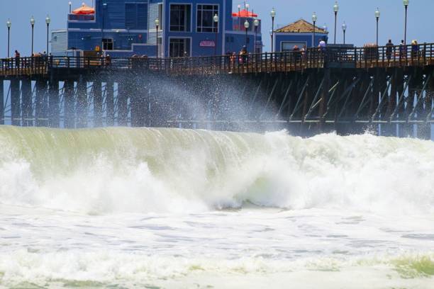 istock Heavy sea at ocean pier 1954777276