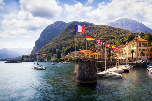 Holidays in Italy - Scenic view of marina in Menaggio at Como lake