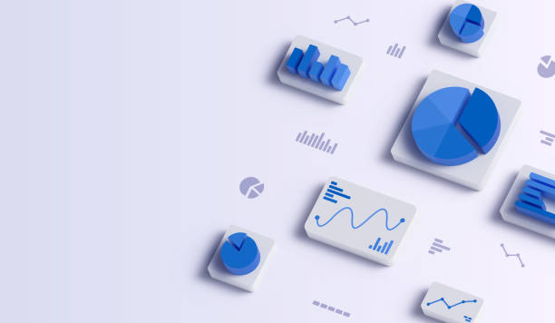 Data Analysis Chart Graph 3D Statistics Background 스톡 사진