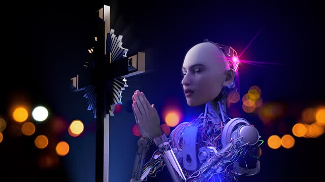 Artificial Intelligence Robot Prays