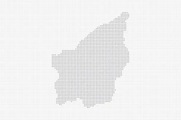 Vector illustration of Pixel dotted map of San Marino in grey. Halftone dots concept. Vector illustration EPS10