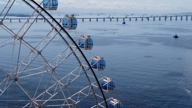 rio de janeiro brazil. major ferris wheel of latin america. - downtown district brazil rio de janeiro clear sky 뉴스 사진 이미지