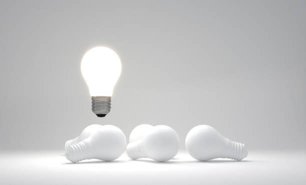 istock abstract business symbol with bulbs - 3D Illustration 1954999481