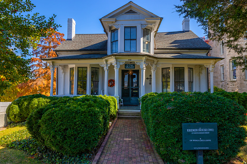 Old Salem, North Carolina, USA - October 26, 2023: Kremer House built in 1841