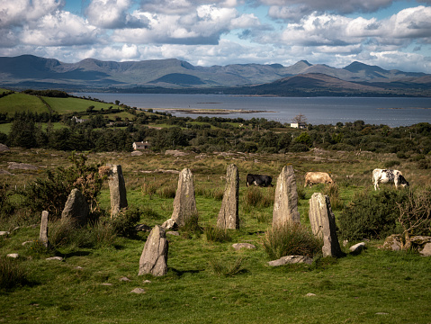 Ardgroom Stone Circle is a prehistoric monument located in County Cork, Ireland. It is one of the many stone circles scattered across the country and is situated on the Beara Peninsula. The circle consists of 11 stones, with a central stone standing slightly higher than the others.