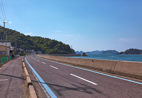 Road surface along the seafront