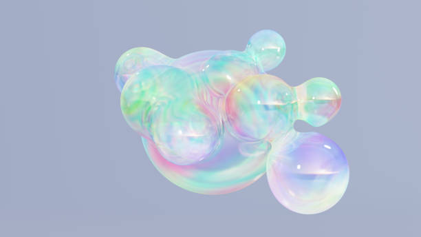istock Abstract liquid circles on a background of pastel color with spacing. 1955039364
