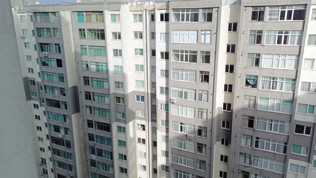 View of a typical residential building in a Soviet architecture