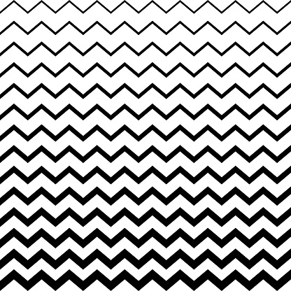 Halftone wave horizontal stripes. Abstract zigzag background. Vector illustration.