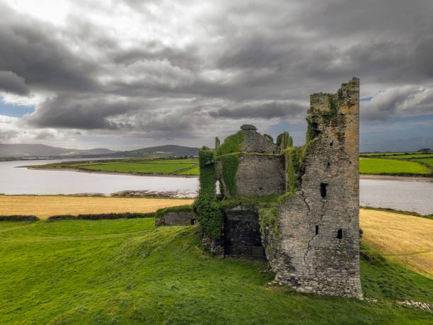 Ballycarbery Castle is a medieval castle located near Cahersiveen in County Kerry, Ireland. It is situated on the scenic Iveragh Peninsula, overlooking the mouth of the Valencia River and the Atlantic Ocean. The castle is believed to have been built in the 16th century and was once the stronghold of the McCarthy Mor clan.