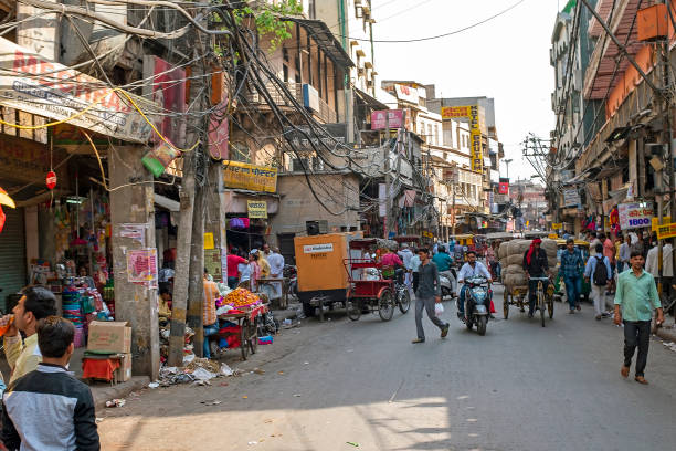 DEHLI, INDIA - April 5, 2017: Street view in Dehli India