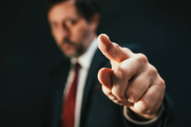istock You are hired, corporate human resources representative pointing finger to selected employee 1955129955