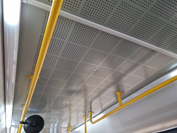 Close-up of a bus ceiling